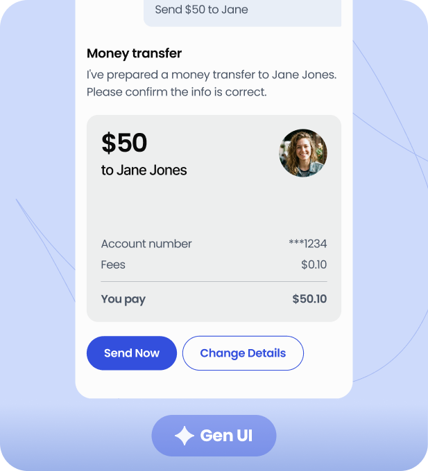 Financial Services: adaptive GenUI surface