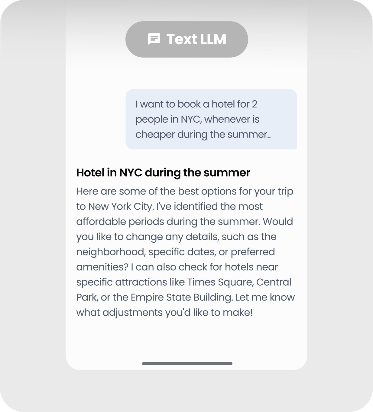 Travel & Hospitality: traditional static interface