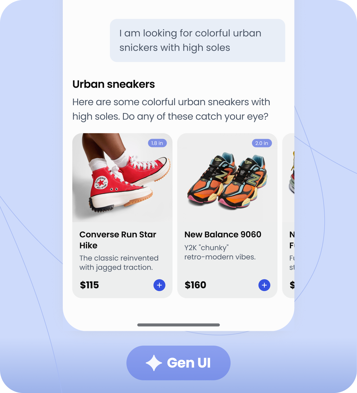 Retail: adaptive GenUI surface