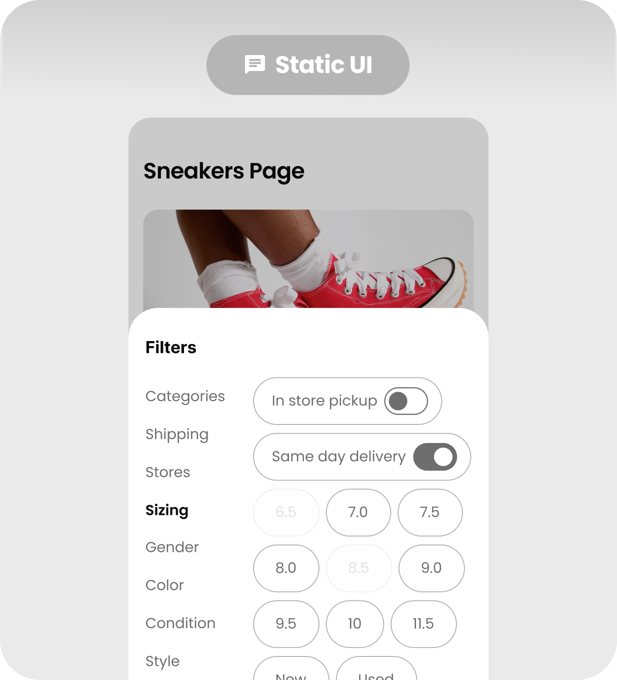 Retail: traditional static interface